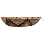 Creative Co-Op Hand-Woven Seagrass Basket with Star, Natural and Multicolor