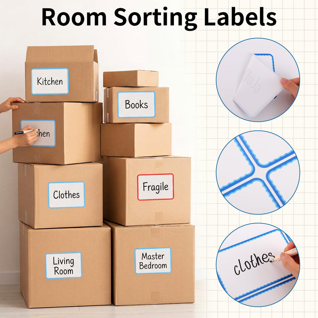 160 Pcs Moving Labels for Boxes, 8 Color-Coded Writable Stickers, 6 x 4 in