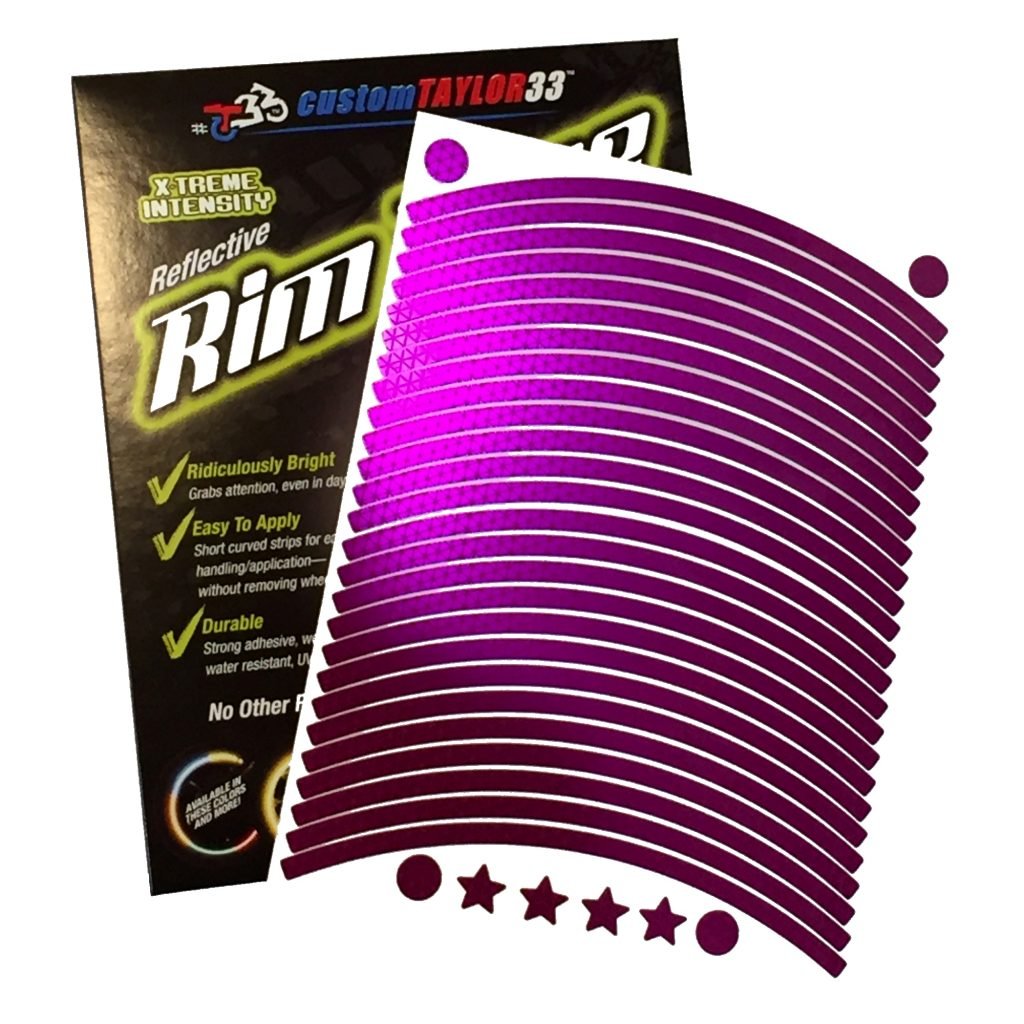 customTAYLOR33 New Special Edition Purple High Intensity Grade Reflective Copyrighted Safety Rim Tapes, 16" (Rim Size) 16" (Rim Size)