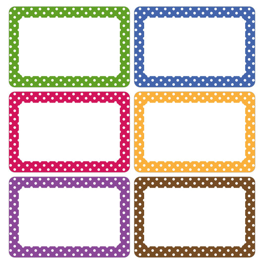 180 PCS Colorful Dot Name Tags Stickers, Self Adhesive Cute Dot Name Tag Labels Stickers for Back to School Classroom Students Home Office Clothes Themed Party, 2x3 inch