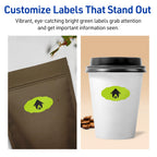 Avery Printable Oval Scalloped Labels, Sure Feed Technology, 1-1/8" x 2-1/4", Bright Green Labels, Print-to-The-Edge, Laser/Inkjet Printable, 420 Total, Great for Candles and Jars 420 labels