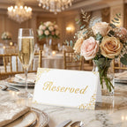 20 Pcs Reserved Seating Sign for Wedding, Double-Sided Reserved Table Signs