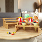 2 Pack Wooden Waffle Ice Cream Cone Holder Stand (1.5" HoleDia) 1.5"HoleDia