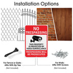 Large Video Surveillance Signs, 14x10 Inches No Trespassing Sign Private Property Sign, Reflective Aluminum, Fade Resistant,Indoor or Outdoor Use (4-Pack) 14x10" 4 Pack