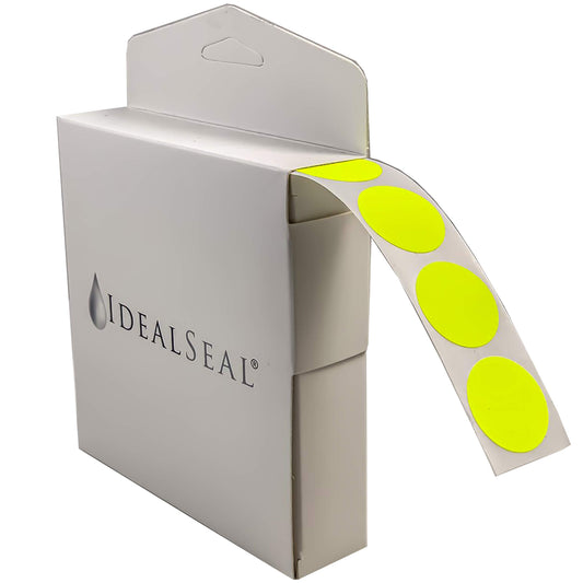 Color Coding Labels Super Bright Neon Yellow Round Circle Dots (with Easy Dispenser Box) for Organizing Inventory 1 Inch 1,000 Total Adhesive Stickers (Fluorescent Yellow)