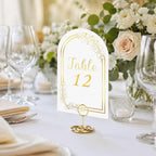 Gold Table Numbers 1-20 with Place Card Holders, Table Number Holders