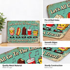 Let's All Go to the Lobby Movie Snack Metal Tin Sign, Home Theater Decor