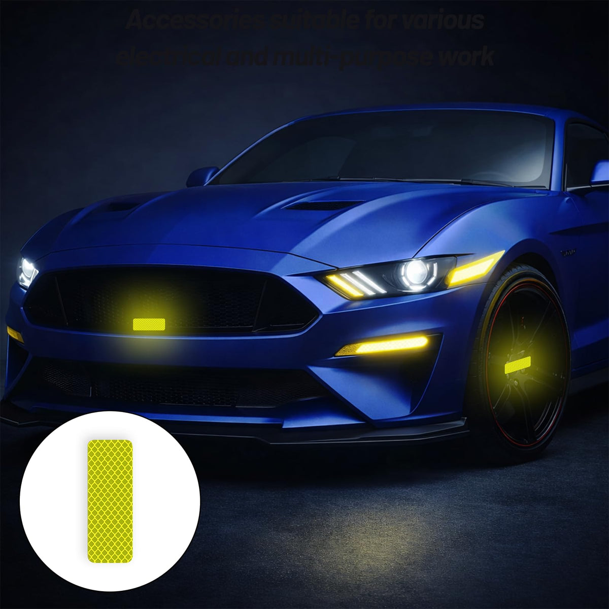 20Pcs Reflective Stickers, Waterproof Safety Reflective Tape for Car Trailer Truck Bike Motorcycle (Yellow-Green)