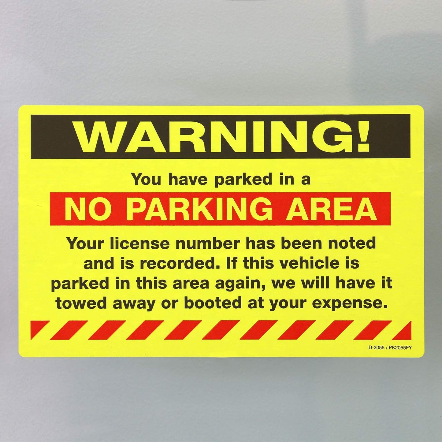 SmartSign 50-Pack "You Have Parked in No Parking Area" Violation Sticker Labels, 5" x 8", License Number Noted Sticker Tickets with Permanent Adhesive, Fluorescent Yellow Pack of 50 Stickers