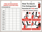 Set of 10 M MeshaKippa fire extinguisher inspection tags, 3.2x5 inches, plastic, with adjustable wire ties for monthly safety checks.