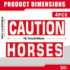 4 Pcs Caution Horses Trailer Decals, Reflective Warning Stickers
