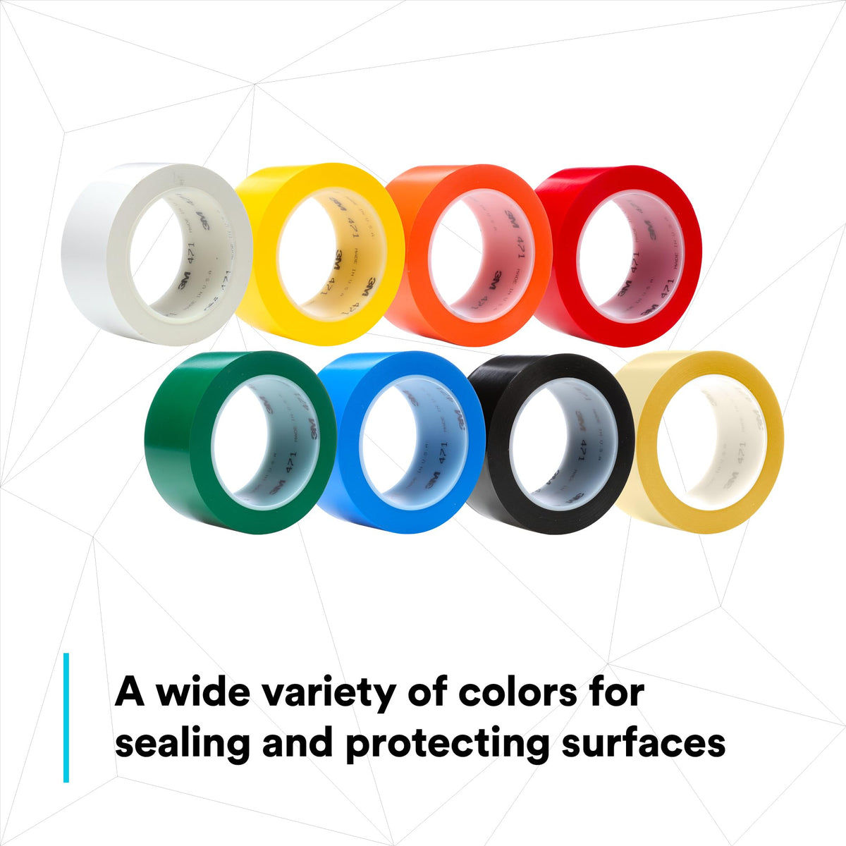 3M Vinyl Tape 471, 2 in x 36 yd, White, 1 Roll, Paint Alternative for Floor Marking, Social Distancing, Color Coding, Safety Marking