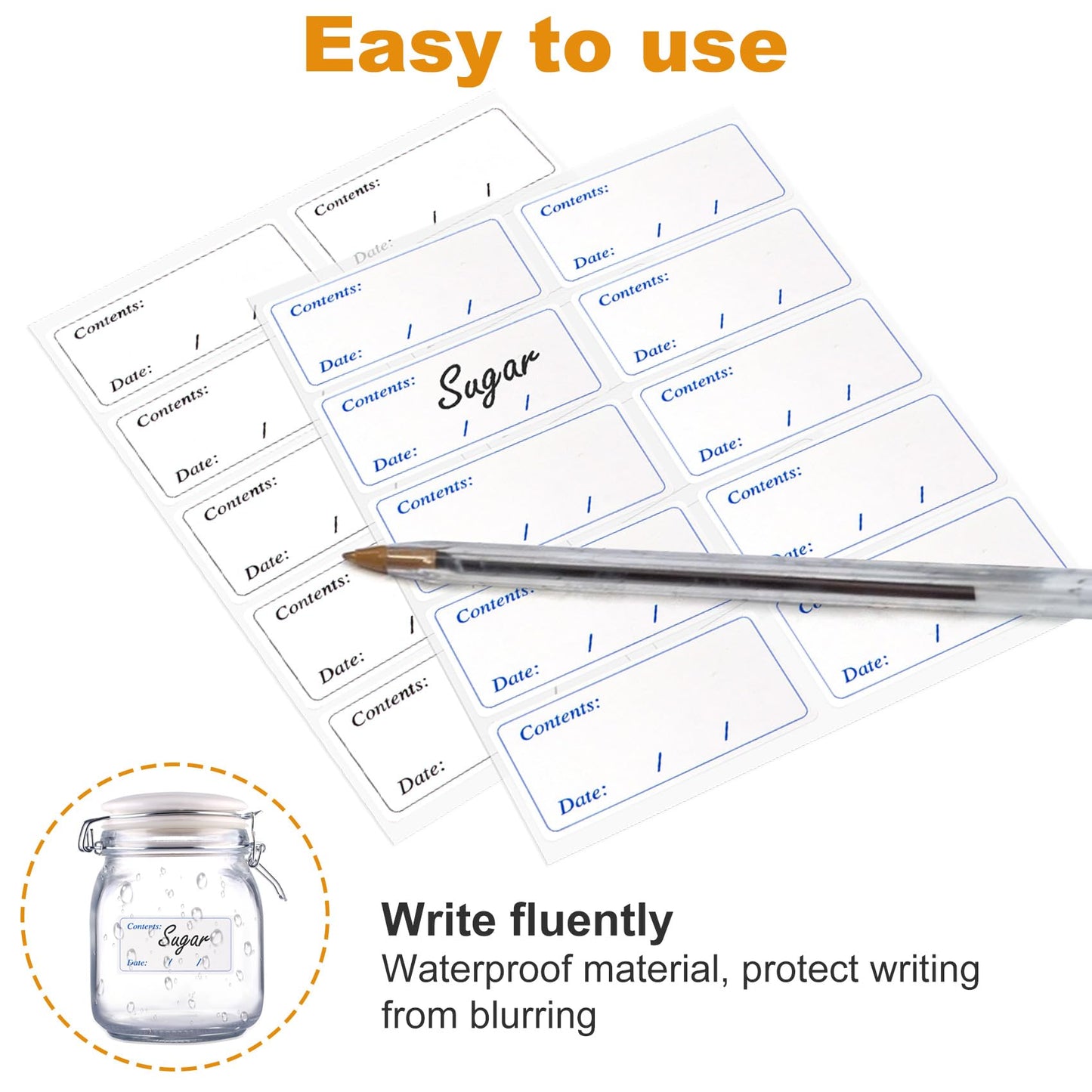 300pcs Removable Freezer Labels, Blank Writable Food Storage Labels, Food Date Sticker Pantry Labels for Kitchen Restaurant Market Grocery Store Food Containers