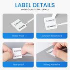 CLABEL Jewelry Price Label Tags 1.18"x2.75", White, 6 Rolls 30x70mm 6Rolls
