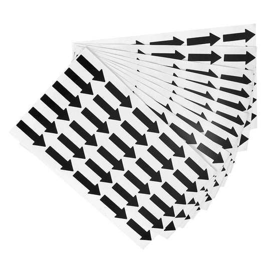 PATIKIL Small Arrow Sticker Label 1.2x0.4, 600 Pcs Adhesive Color Coding Sign Decal for Gas Flow Direction Inspection Defect Marking, Black