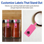 Avery® Printable Barbell Labels, Sure Feed® Technology, 1/2" x 2-1/2", Bright Pink Labels, Laser/Inkjet Printable, 900 Total, Great for Jewelry Merchandising and Cord Identification 900 labels
