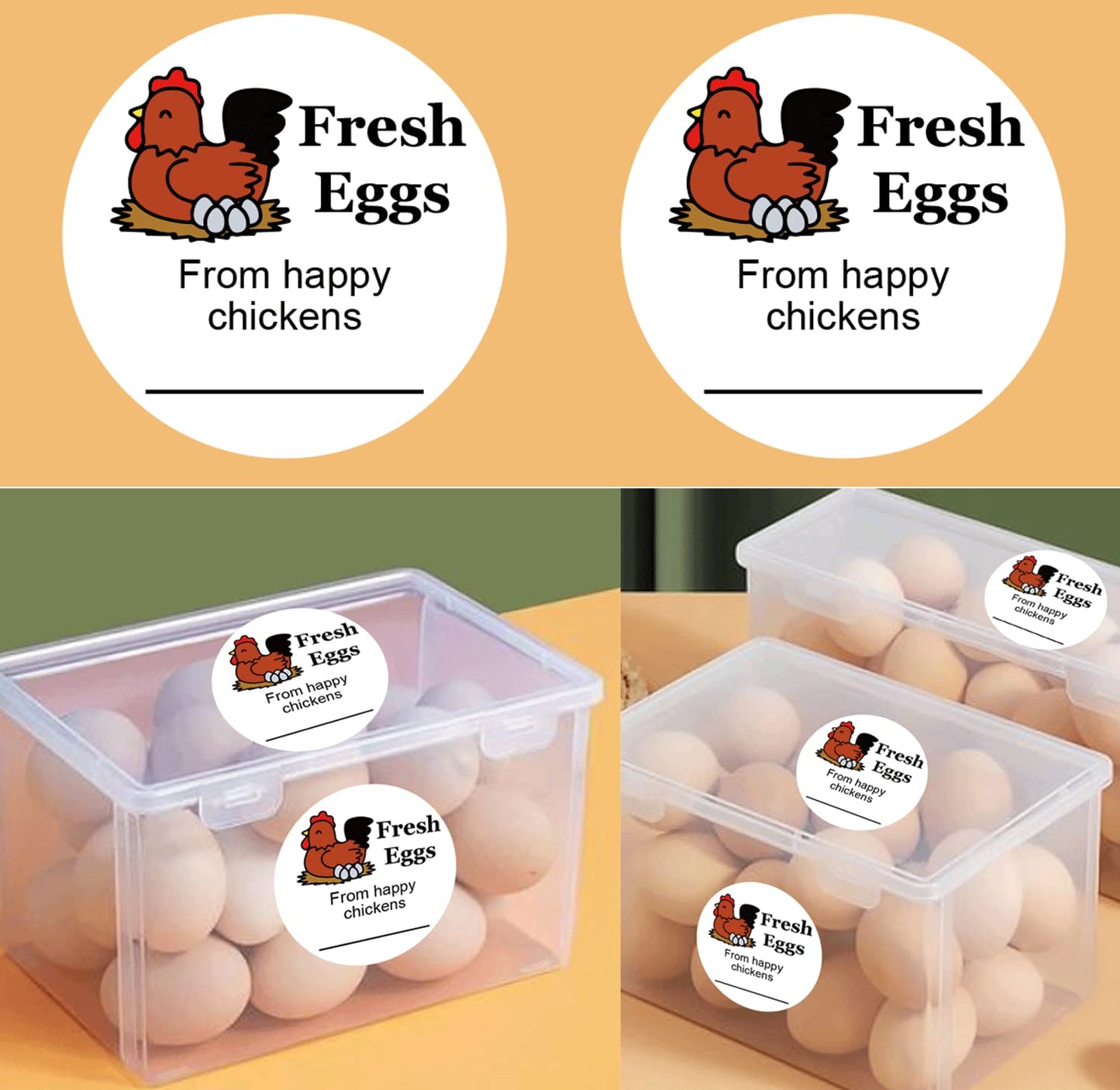 Farm Fresh Eggs Stickers 2 Inch Fresh Egg Carton Stickers from Happy Chickens Labels - Farm Chicken Eggs Stickers 500 Pcs Egg Carton Label Stickers for Egg Carton Labeling Medium 1.5INCH