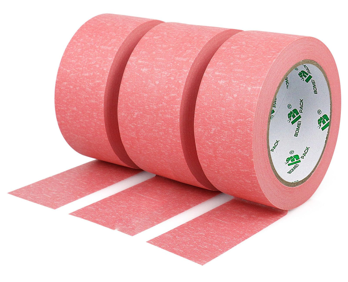BOMEI PACK 3 Pack Pink Painters Tape, 2inch x 30yds, Premium Painting Masking Tape, Clean Release Paper Tape for Home and Office