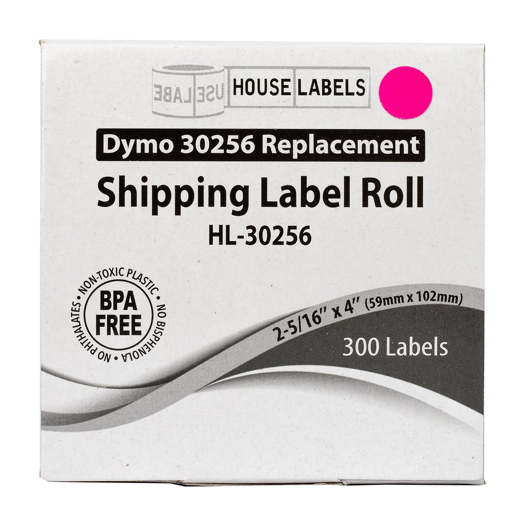 HouseLabels Replace for Dymo 30256, Pink, 2-5/16" x 4", 4 Rolls