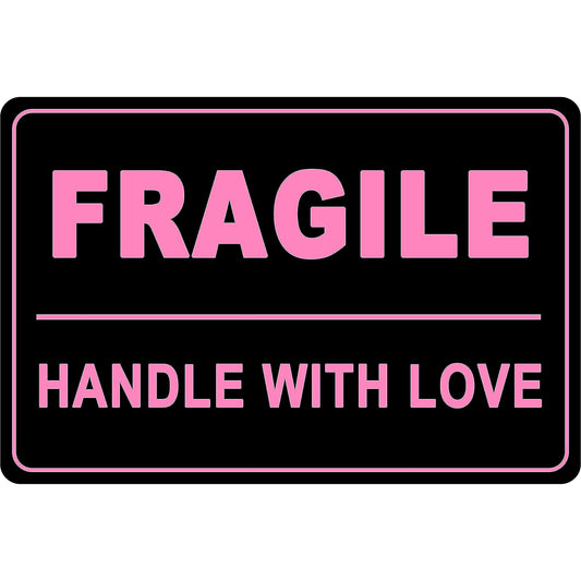 2"x3" 200 PCS Black Fragile Handle with Love Labels Stickers Shipping Mailing Cartons Envelops Adhesive Labels-Poskornwel