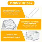 12 Pcs Mini Square Fry Basket Bulk Stainless Steel French Fry Holder Food Baskets for Serving Fryer Container with Handle Reusable Small Deep Fryer Holder for Home Kitchen Decor (Silver)