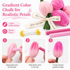Quaystars 400Pcs Pipe Cleaners Bulk for Crafts - Tulip Flower Making Kit with Chenille Stems, Wire & Tape - DIY Arts and Crafts Supplies for Adults, Gift (Green, Pink)