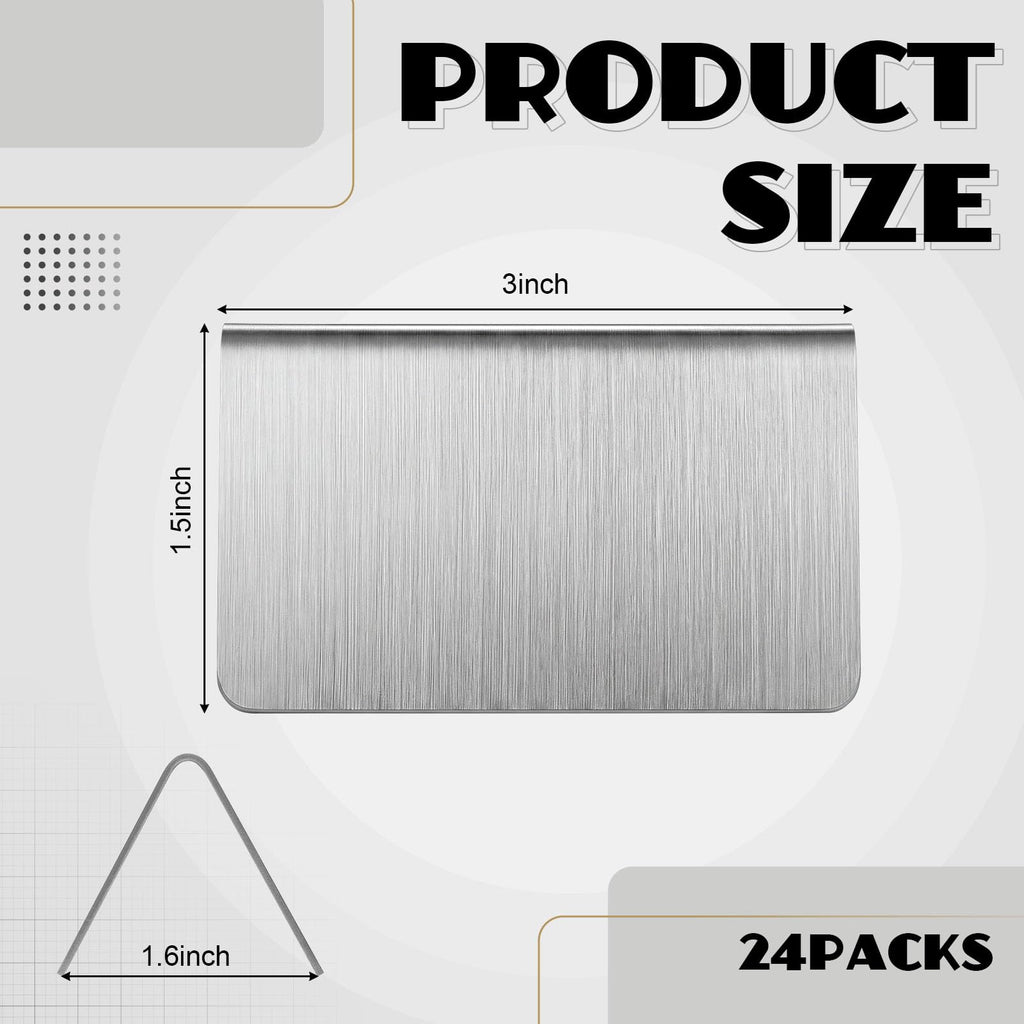 Tudomro 24 Pack Stainless Steel Table Tent Sign 3x1.5" for Party Buffet