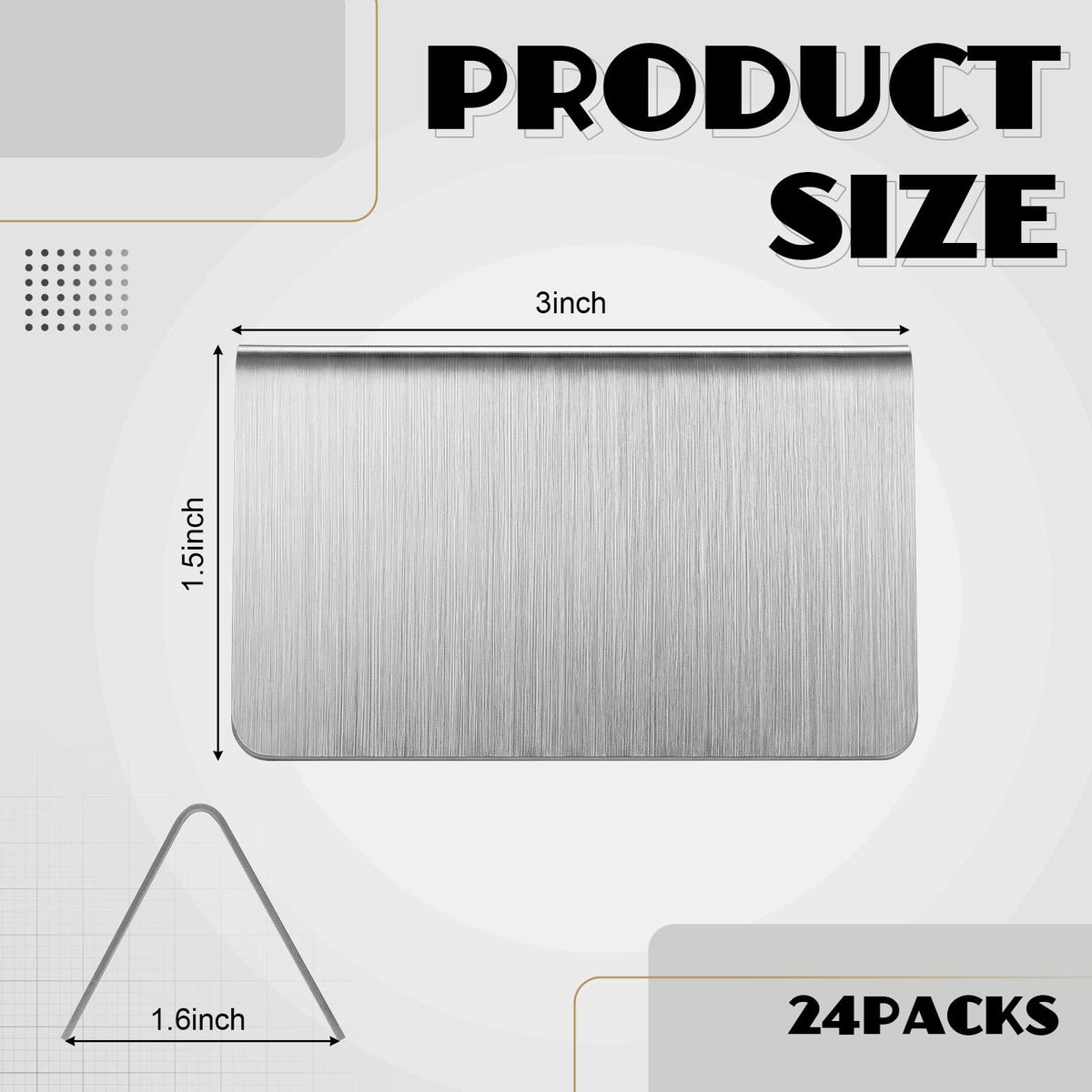 Tudomro 24 Pack Stainless Steel Table Tent Sign 3x1.5" for Party Buffet
