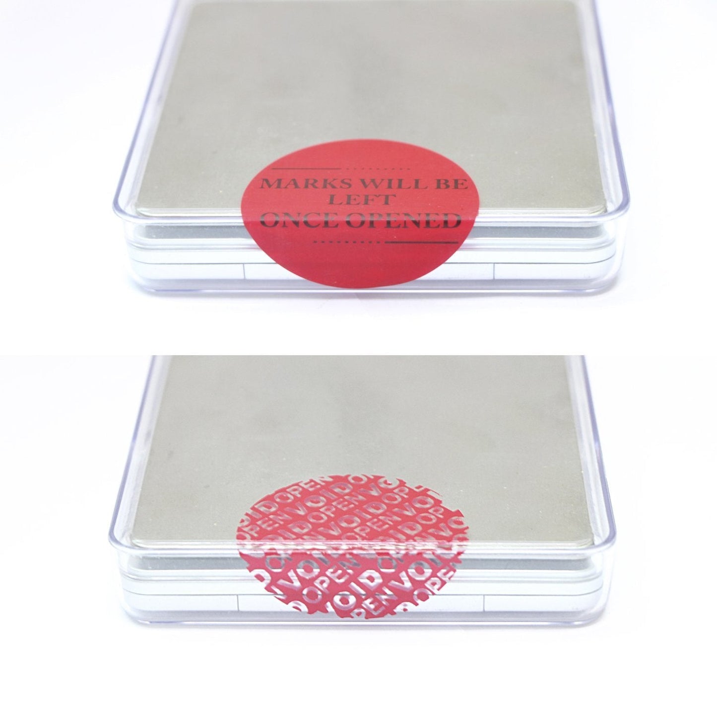 Solitary Walker 100Pcs Tamper Evident Security Labels Diameter 2 inch Rounds Red Complete Transfer Tamper Proof Stickers Safety Torn up Invalid Seals Tape