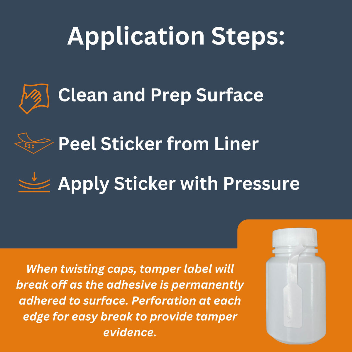 Tamper Evident Stickers - 0.5" x 5.5" Security Labels, 100 Tamper Proof Labels per Pack