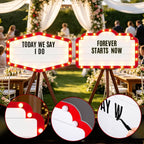 2 Pack Wedding Bottle Service Sign - Large Entrance Prop with LED Lights