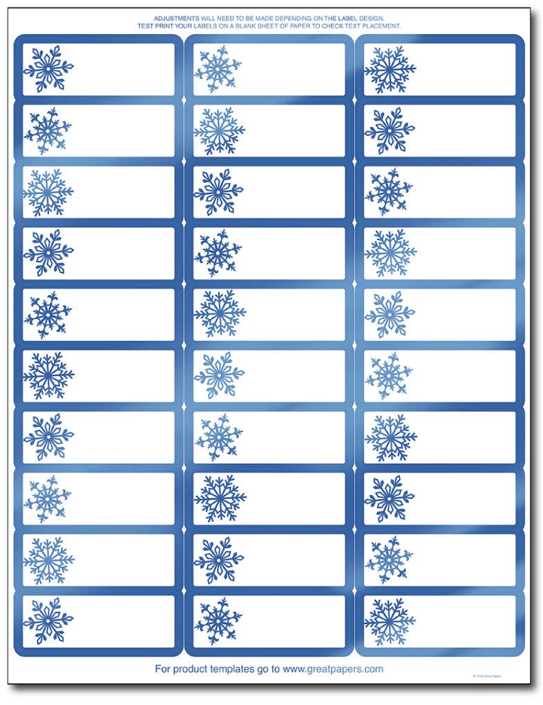 Great Papers! Blue Foil Snowflake Address Labels/Gift Tags - 120 Labels