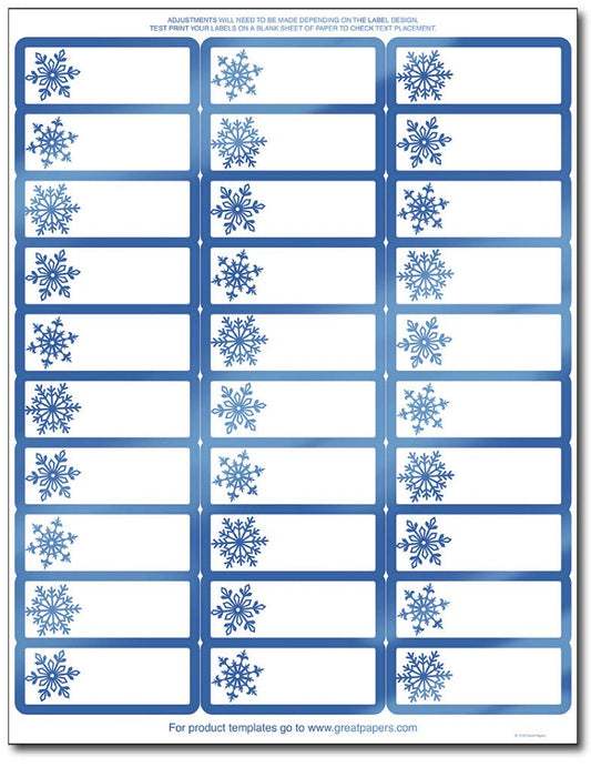 Great Papers! Blue Foil Snowflake Address Labels/Gift Tags - 120 Labels
