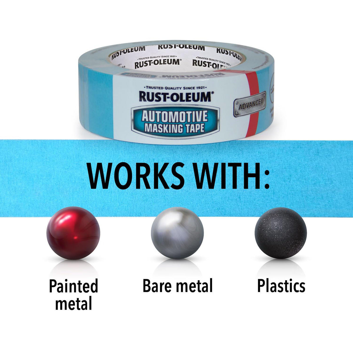 IPG Rust-Oleum Aqua Automotive Masking Tape, 1.41" x 35yd, Single Roll