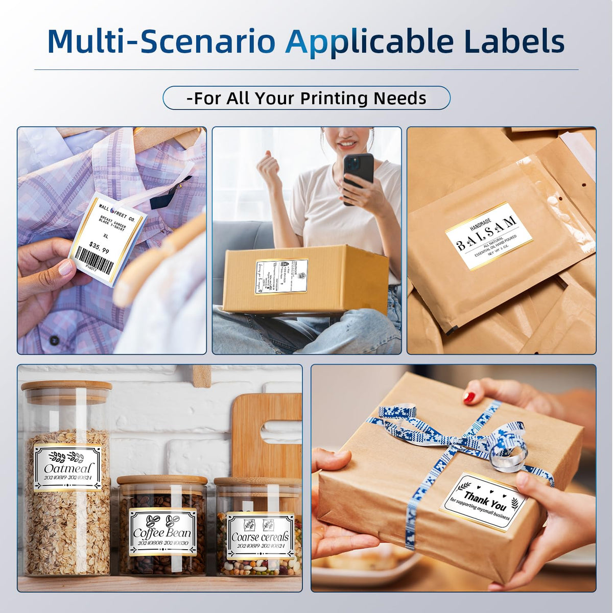 Phomemo Thermal Sticker Label Paper & Phomemo Thermal Labels for M220/M200/M221