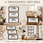 Pinetree Art Motivational Wall Decor for Office, Set of 3 Rustic Wooden Framed Signs, CTRL ALT DEL Inspirational Wall Art for Home Office, Classroom, Desk Wall, Positive Mindset Decor, (6"x12"x3) 6"x12"x3 rusitc