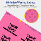Avery® Printable Oval Labels, Sure Feed® Technology, 2" x 3-1/3", Bright Pink Labels, Print-to-The-Edge, Laser/Inkjet Printable, 160 Total, Great for Soaps and Candles 160 labels