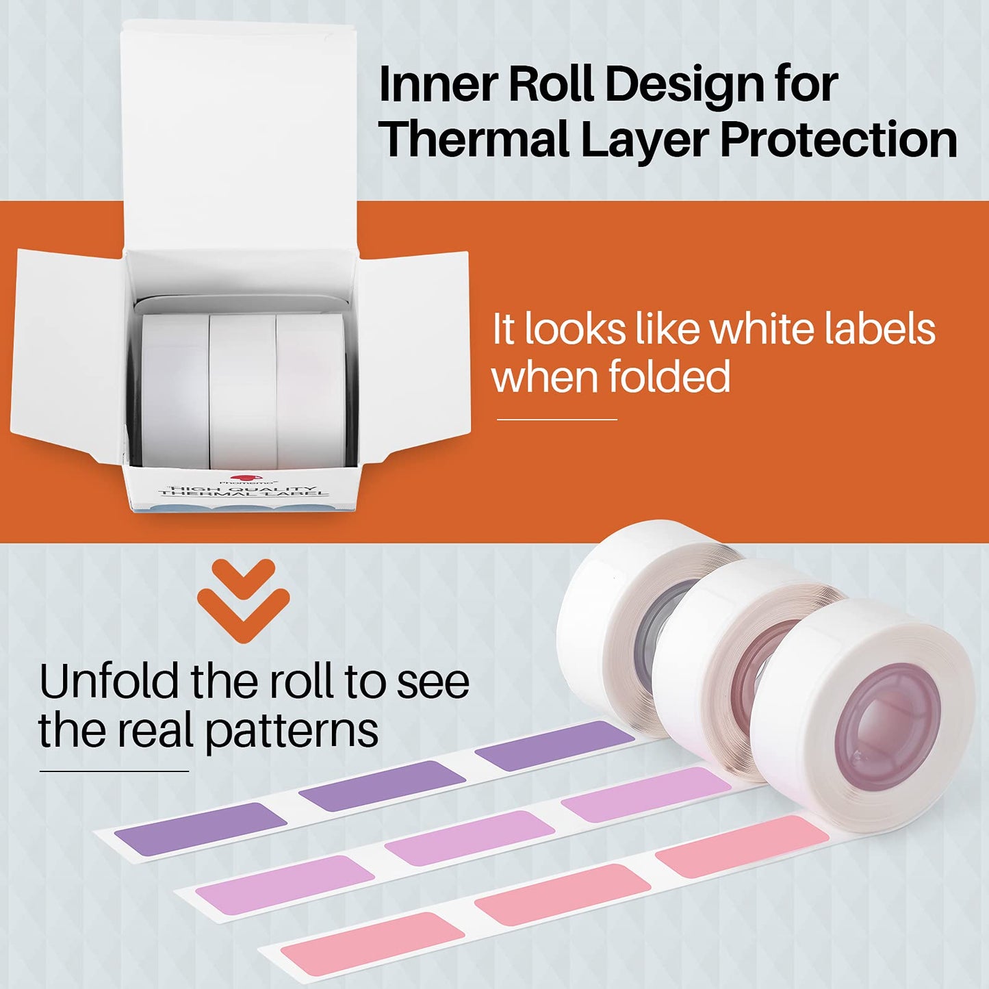 D30 Label Maker Tape - Compatible with Memoking/Phomemo D30 Label Printer Machine, 12x30mm Waterproof Thermal Printer Labels, Purple/Rose Red/Pink Sticker Machine Label, 3 Rolls