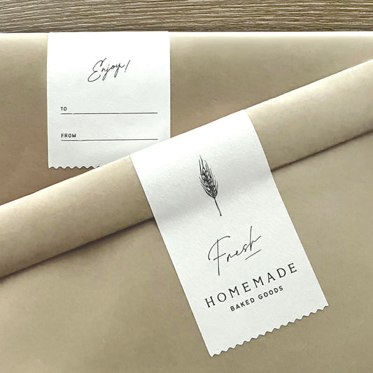 Sticker Labels for Homemade Baked Goods - Personalizable Seals for Homemade Treat Gift, Bread, Cookies, Sour Dough, Cupcake, Favors, Goody Bag Packaging Box