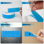 Blue Rectangle Labels 3" x 1" Color Coding Stickers Roll 500 Pcs Blue