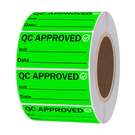 1 inch QC Labels Green Inventory Quality Control Stickers for Warehouse Quality Control Check Tested Pass 1000pcs (Color3) Color3