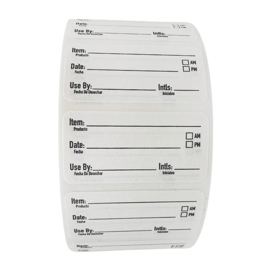2x1 Dissolvable Labels for Food Storage - 500 Black Date Stickers for Containers