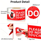 Please Do Not Touch Warning Stickers Tape, 200 Pcs Please Don't Touch Sign, 3" x 6" Safety Label Sticker, Removable Waterproof Self-adhesive Vinyl Decal for Display Items, Personal Items, Business, Facilities