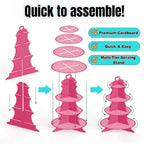 amzwkt 4-Tier Black Cardboard Cupcake Stand 1