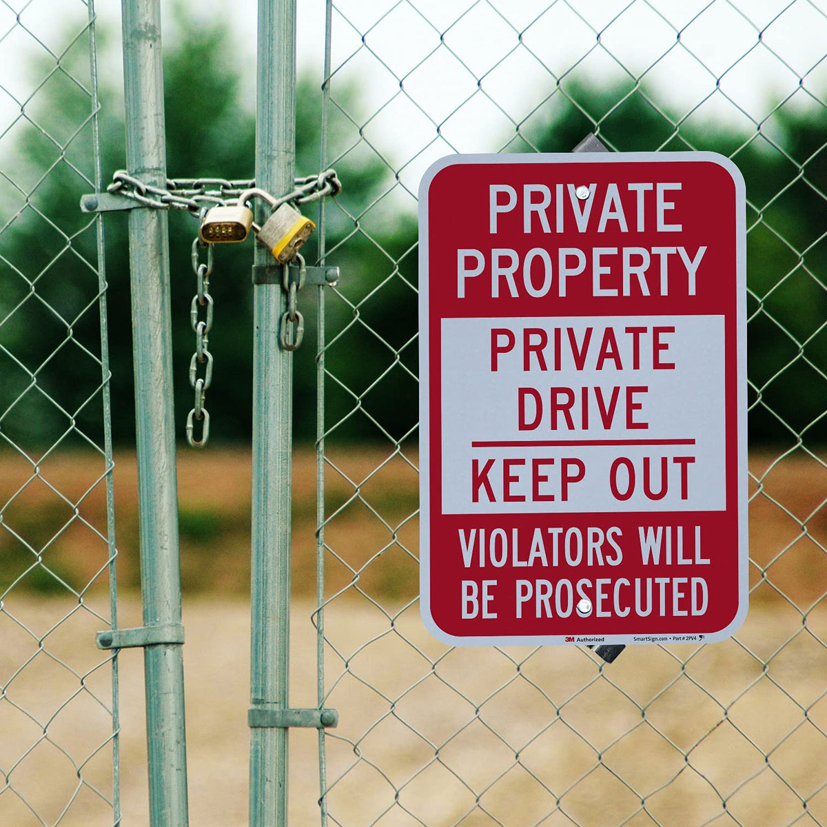 SmartSign Private Drive Sign, Private Property Sign, 12 x 18 Inches 3M Engineer Grade Reflective Aluminum, Weather Resistant