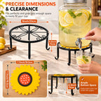 Beverage Dispenser Stand, Heavy Duty Metal Plant Pot Holder (Round, Black)