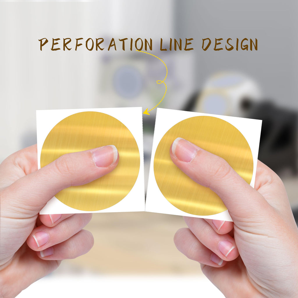 2 Inch Brushed Gold Circle Thermal Sticker Printable Holographic Labels