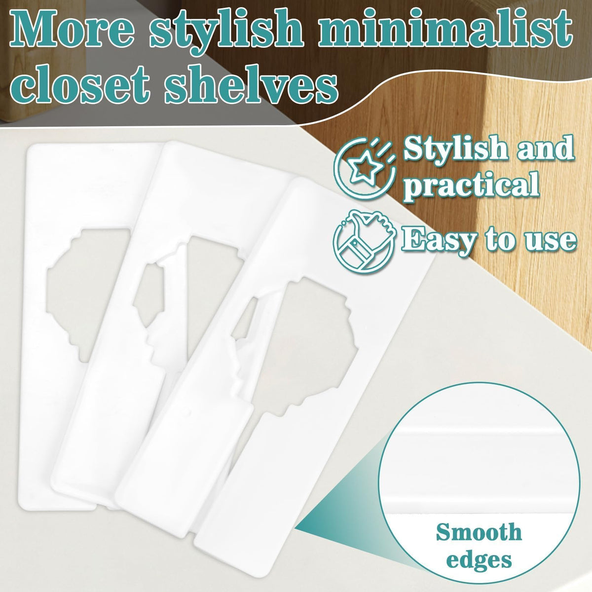 Sukh 30PCS Rectangular Closet Dividers - Plastic Closet Shelf Dividers