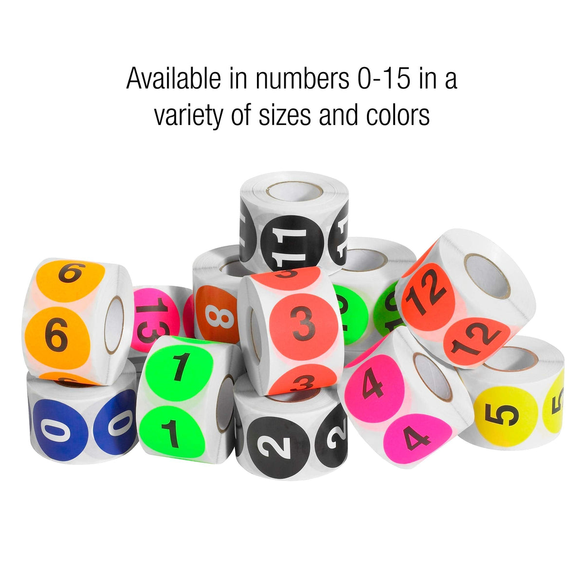 Tape Logic DL6776 Number Circle Label, Legend "8", 2" Diameter, Orange (Roll of 500) 8