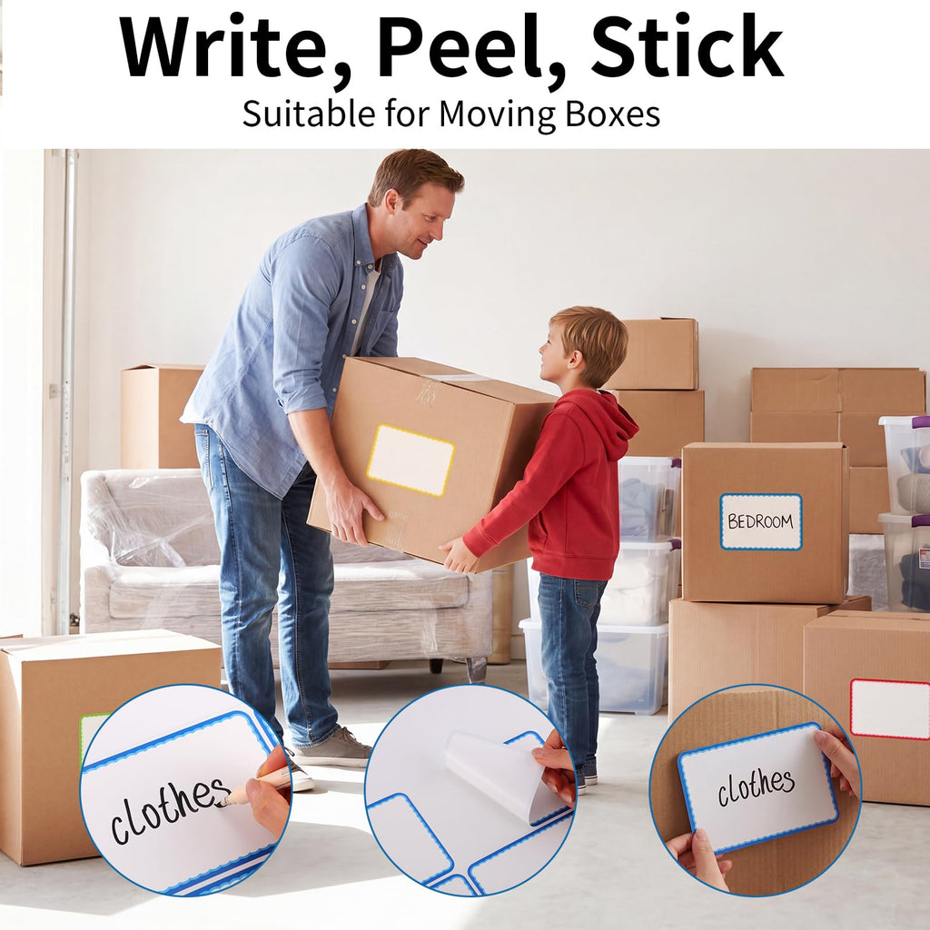 160 Pcs Moving Labels for Boxes, 8 Color-Coded Writable Stickers, 6 x 4 in